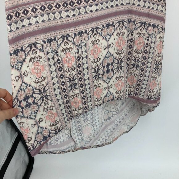 L*Space Remini hi-lo cream pink printed thin rayon maxi dress / cover-up SP - Picture 7 of 16